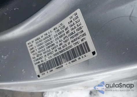 2005 Honda Cr-V Ex из США, поврежденный, VIN SHSRD788X5U303741